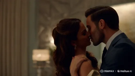 Intimate Kiss in Elegant, Artful Setting – AI Generated Video | Hailuo AI