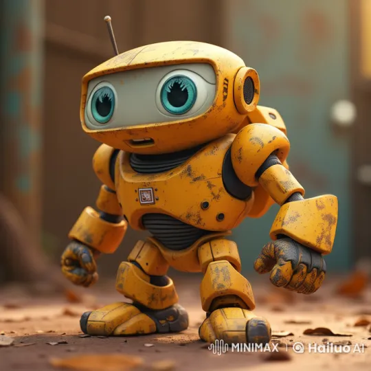 Curious Yellow Robot Explores Autumnal Urban Scene – AI Generated Video | Hailuo AI