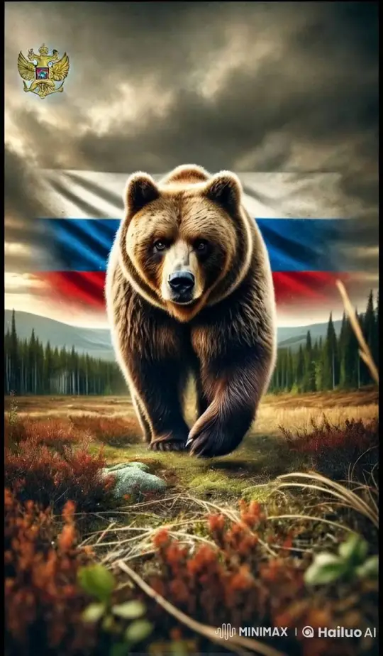 Eurasian Brown Bear's Majestic Walk in Russian Forest – AI Generated Video | Hailuo AI