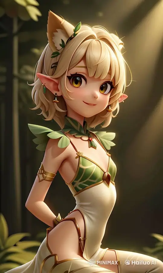 Seductive Dance of an Elf Girl in a Sunlit Forest – AI Generated Video | Hailuo AI