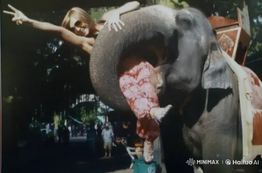Joyful Interaction at the Zoo with Elephant – AI Generated Video | Hailuo AI