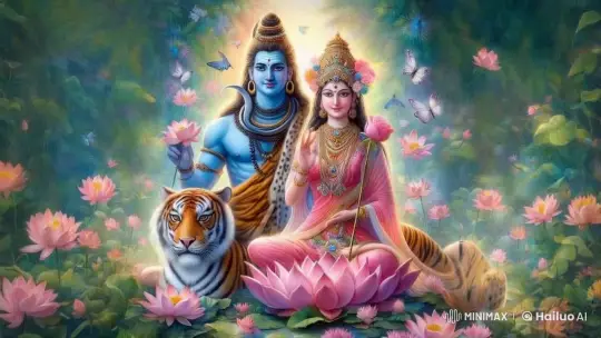 Divine Harmony in a Lush Garden Sanctuary – AI Generated Video | Hailuo AI