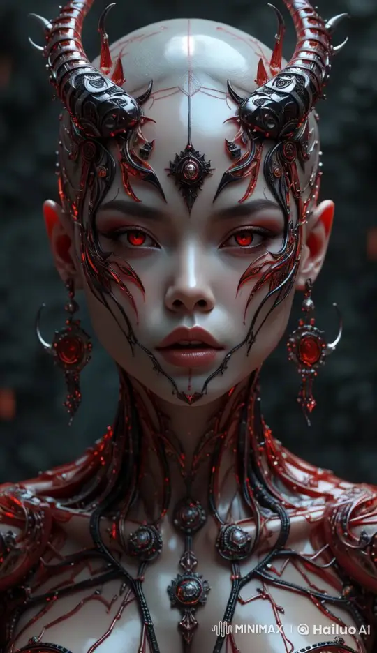 Mysterious Character with Ornate Headgear and Striking Features – AI Generated Video | Hailuo AI