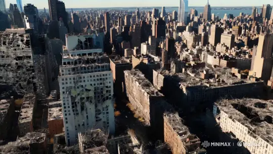Post-Apocalyptic New York City Aerial Exploration – AI Generated Video | Hailuo AI