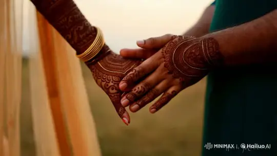 Intimate Hands: A Dance of Henna and Unity – AI Generated Video | Hailuo AI
