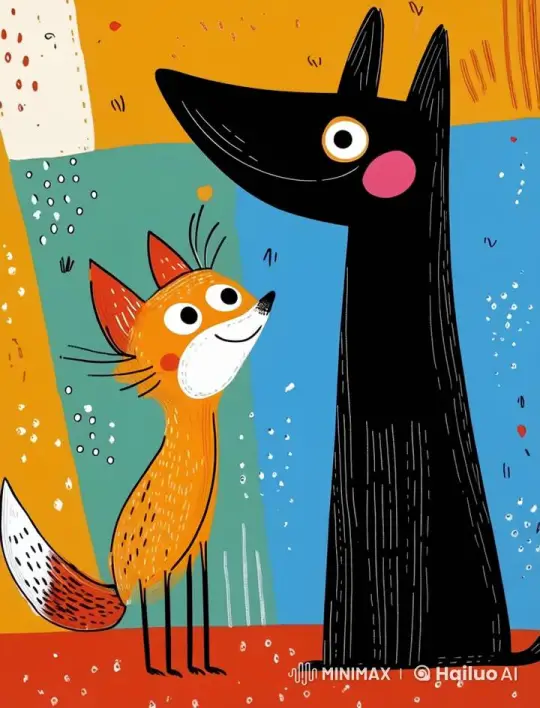 Chill Vibes: Fox and Dog in a Cozy Animated Scene – AI Generated Video | Hailuo AI