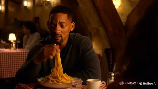 Will Smith Savors Spaghetti in Rustic Italian Charm – AI Generated Video | Hailuo AI