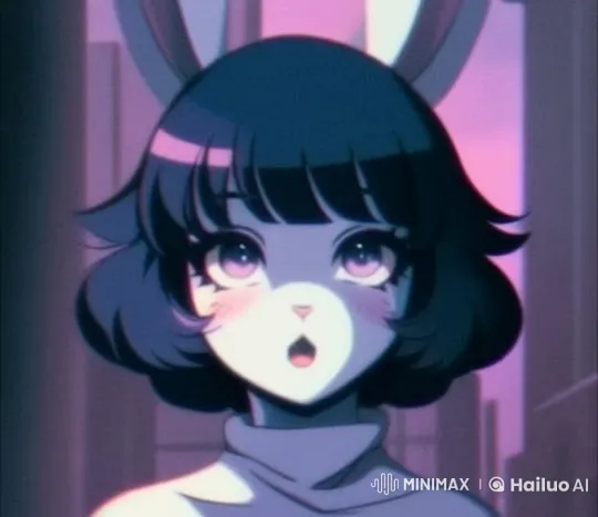 Blue Rabbit's Defiant Stance in Vintage Dark Fantasy Short – AI Generated Video | Hailuo AI