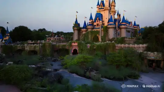 Abandoned Disneyworld: Nature Reclaims Magic Kingdom – AI Generated Video | Hailuo AI