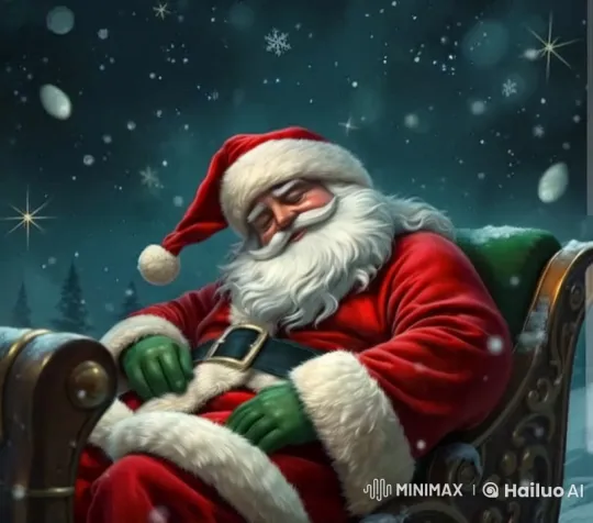 Santa Slumbers in Peaceful Winter Dream – AI Generated Video | Hailuo AI