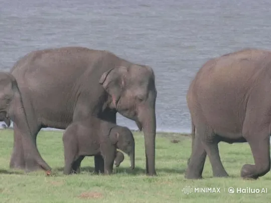 Peaceful Gathering: Asian, African Elephants, Tigers, and Walruses – AI Generated Video | Hailuo AI