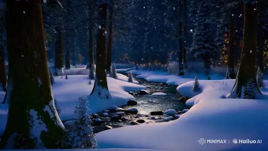 Winter Forest Enchantment with Christmas Spirit – AI Generated Video | Hailuo AI