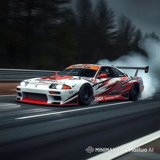 High-Performance Racing Car Drifts at Speed – AI Generated Video | Hailuo AI