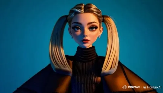 Cheerful Live2D Character in Cozy Blue Gradient Setting – AI Generated Video | Hailuo AI