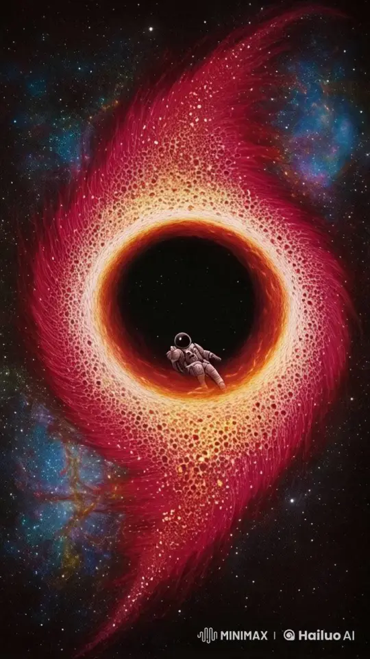 Astronaut Encounters Enigmatic Cosmic Vortex in Live2D – AI Generated Video | Hailuo AI