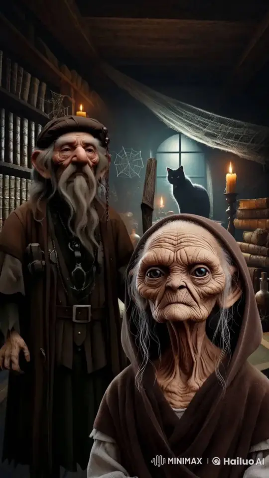 Elderly Couple in Enchanted, Dimly Lit Room – AI Generated Video | Hailuo AI