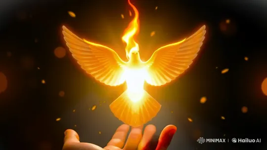 Flaming Bird Ascends in Ethereal, Sparkling Flight – AI Generated Video | Hailuo AI