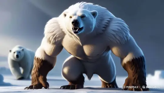 Anthropomorphic Polar Bears in Tense Snowy Encounter – AI Generated Video | Hailuo AI