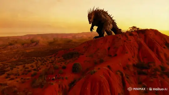 Colossal Monster Stalks Terrified Group at Dusk – AI Generated Video | Hailuo AI