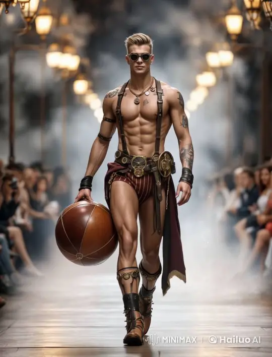 Steampunk-Inspired Male Model on Catwalk with Ethereal Steam – AI Generated Video | Hailuo AI