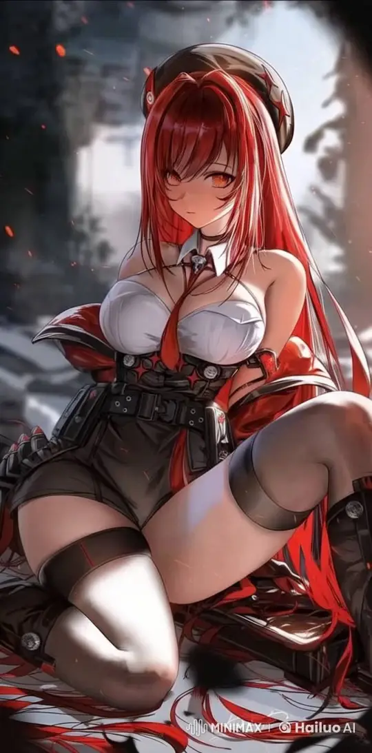 Live2D Animation of Red-Haired Character in a Forest Setting – AI Generated Video | Hailuo AI
