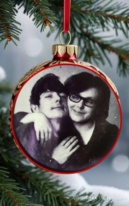 Christmas Ornament with Vintage Photo Captures Holiday Warmth – AI Generated Video | Hailuo AI