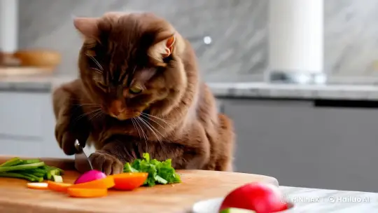 Cat Chef Whiskers: Culinary Arts in a Modern Kitchen – AI Generated Video | Hailuo AI
