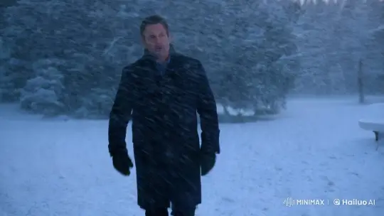 Man Transforms into Woman in Winter Wonderland – AI Generated Video | Hailuo AI