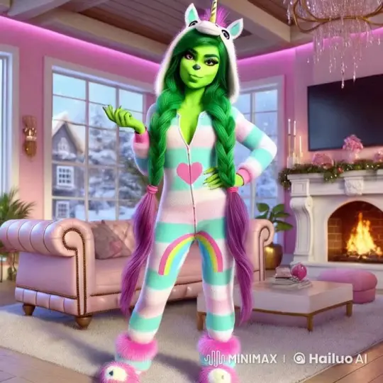 Green Character Dancing Joyfully in Cozy, Themed Living Room – AI Generated Video | Hailuo AI