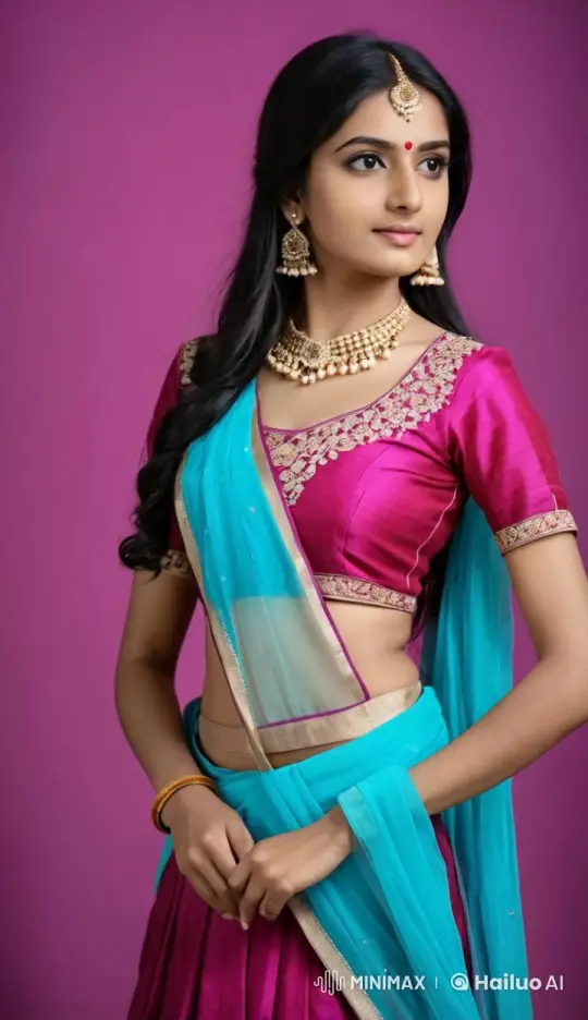 Graceful Indian Woman Showcases Traditional Attire and Jewelry – AI Generated Video | Hailuo AI