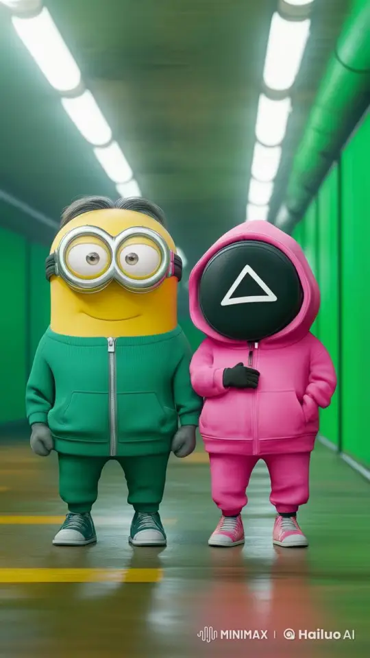 Minion and Masked Character Share Friendly Hug – AI Generated Video | Hailuo AI