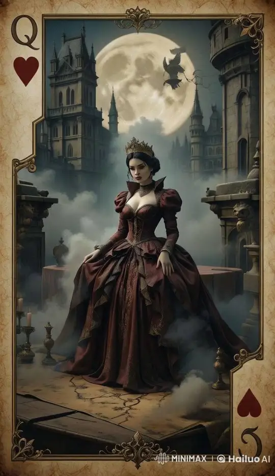 Queen of Hearts in Gothic Castle Scene – AI Generated Video | Hailuo AI
