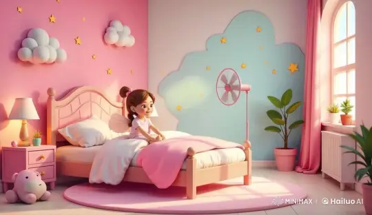 Whimsical Bedroom with Sleeping Girl in Tranquil Setting – AI Generated Video | Hailuo AI