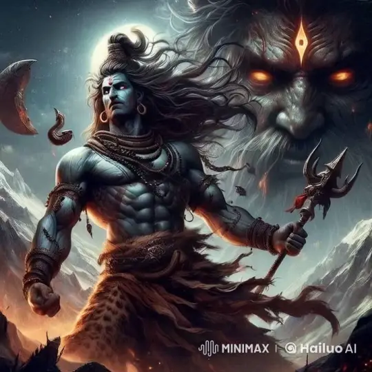 Mystic Figure with Trident Amidst Ethereal Mountainscape – AI Generated Video | Hailuo AI