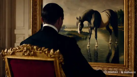 Contemplation: Man and Half-Colored Horse Painting – AI Generated Video | Hailuo AI