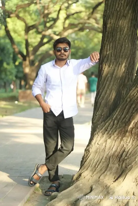 Relaxed Person by Tree in Park with Animated Nature – AI Generated Video | Hailuo AI