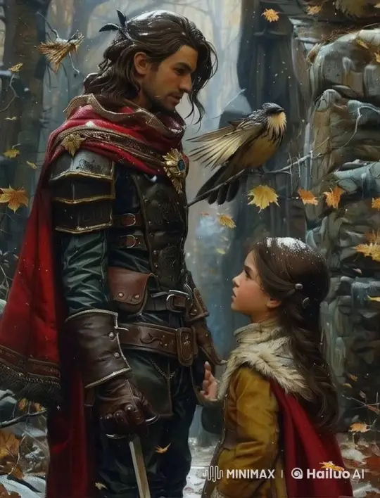 Young Girl Shares Heartfelt Moment with Knightly Big Brother in Enchanted Forest – AI Generated Video | Hailuo AI