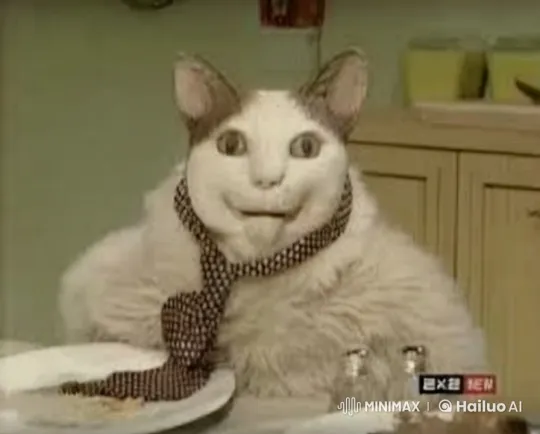 Cat in Tie Threatens with Gun at Kitchen Table – AI Generated Video | Hailuo AI