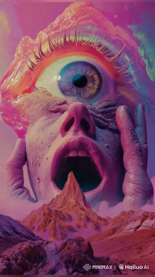 Surreal Nightmare: Living Eye in Distorted Face – AI Generated Video | Hailuo AI