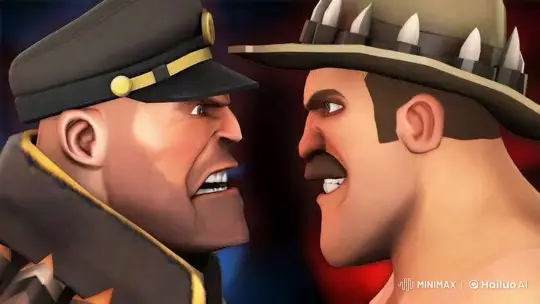 Animated Characters Transition from Hostility to Intimate Kiss – AI Generated Video | Hailuo AI