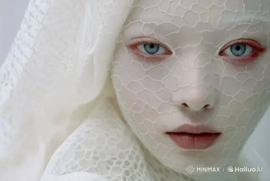 Mysterious Figure in Lace with Serene, Enigmatic Presence – AI Generated Video | Hailuo AI
