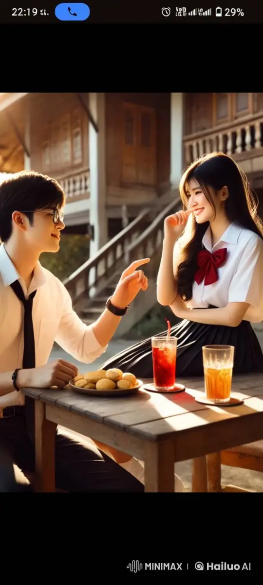 Couple Enjoying Snacks Outdoors in Live2D Animation – AI Generated Video | Hailuo AI