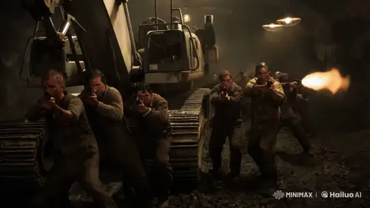 Coal Miners Defend Excavator Amid Industrial Standoff – AI Generated Video | Hailuo AI