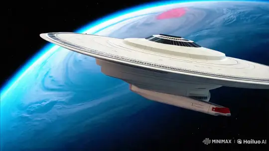 Enterprise Navigates Jupiter's Majesty in New Star Trek Series Opener – AI Generated Video | Hailuo AI