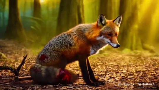 Resilient Fox Finds Unexpected Compassion in Forest – AI Generated Video | Hailuo AI
