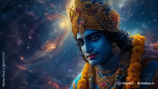 Divine Deity Amidst Celestial Swirls and Twinkling Stars – AI Generated Video | Hailuo AI