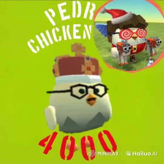 Feathered Foes: Pedro Chicken 4000 vs. Santa-Hat Gunman – AI Generated Video | Hailuo AI