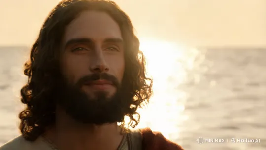 Radiant Serenity: Jesus Amidst Tranquil Waters – AI Generated Video | Hailuo AI