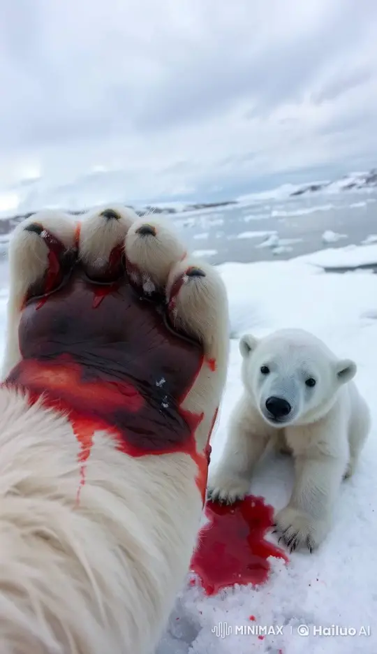 Polar Bears' Struggle in Harsh Arctic Conditions – AI Generated Video | Hailuo AI