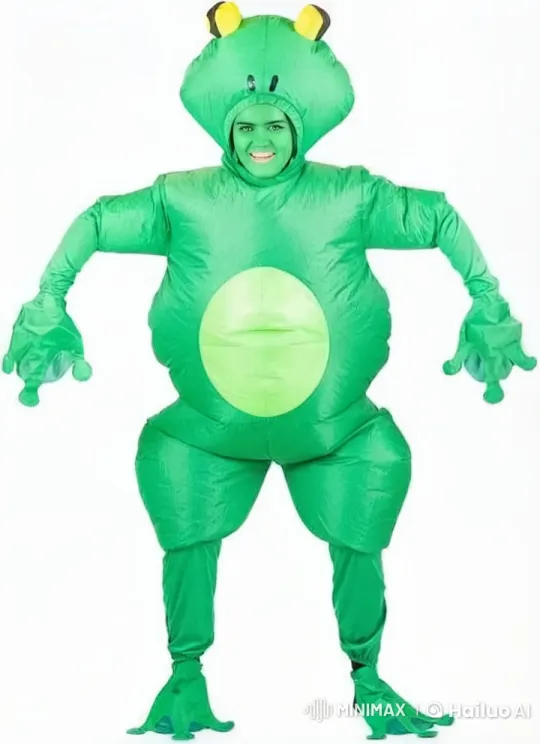 Frog Costume Dancer Enjoys Whimsical Summer Fun – AI Generated Video | Hailuo AI